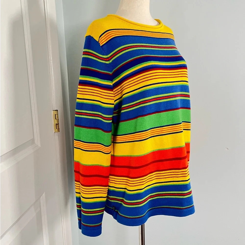 Lauren Ralph Lauren 100% cotton multi color sweater size M - Picture 7 of 10